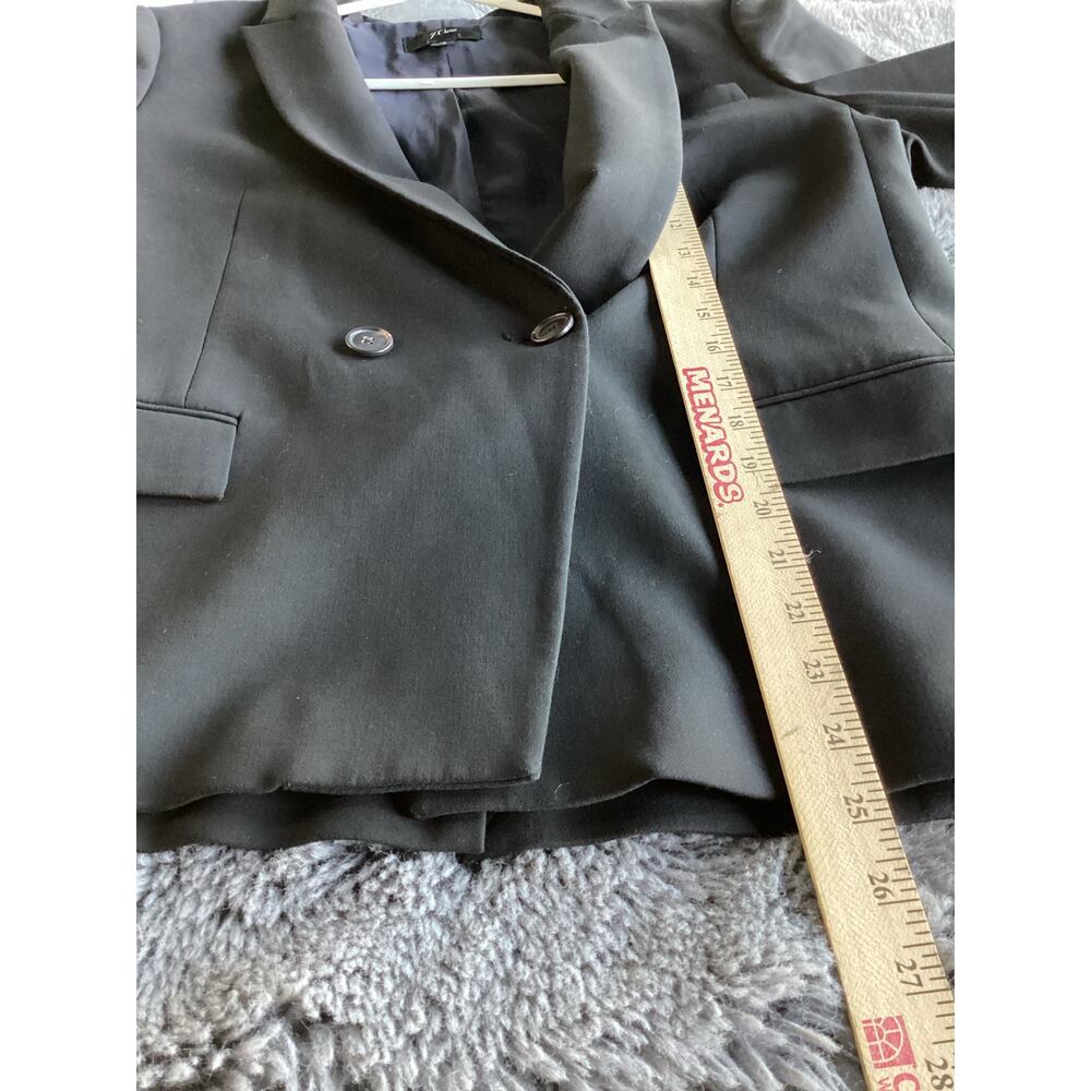 J.CREW Women's Long Sleeve Collarless Double Breasted Blazer Jacket Black 12 - Picture 8 of 11
